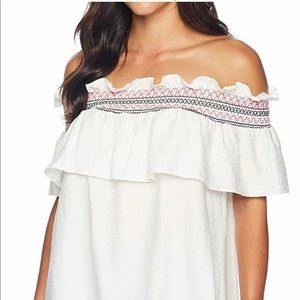 CeCe black off the shoulder sleeveless blouse Med